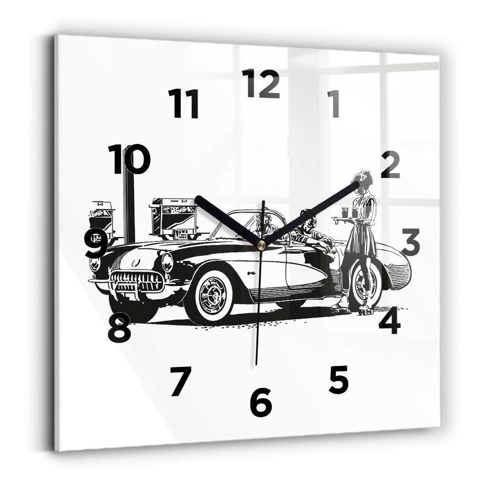 Horloge murale carrée Illustration rétro