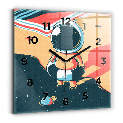 Horloge carrée en verre Imagination d'un enfant