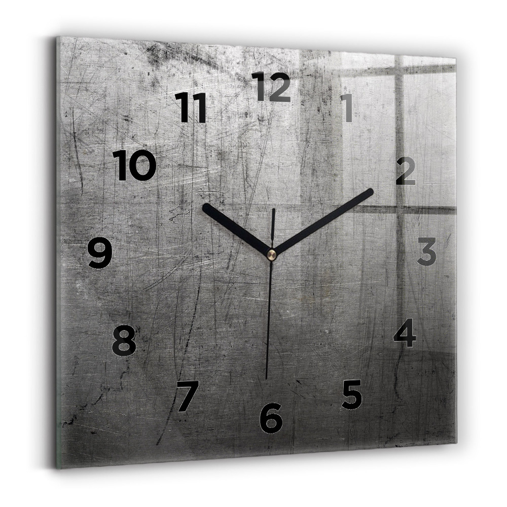 Horloge carrée en verre Mur métallique