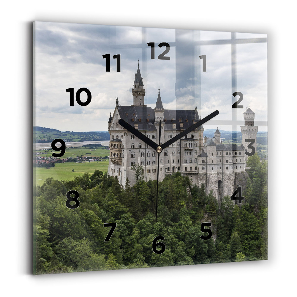 Pendule carrée en verre Château de Neuschwanstein