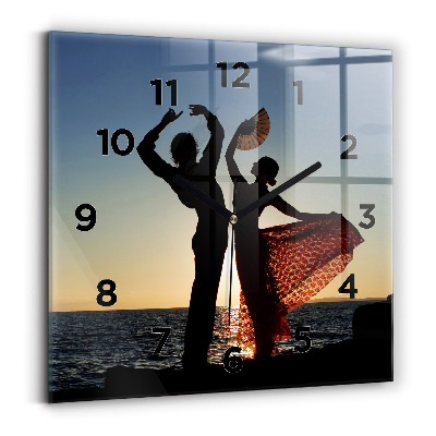 Horloge murale carrée Danse espagnole en mer