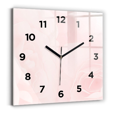 Horloge murale carrée Roses en fleurs