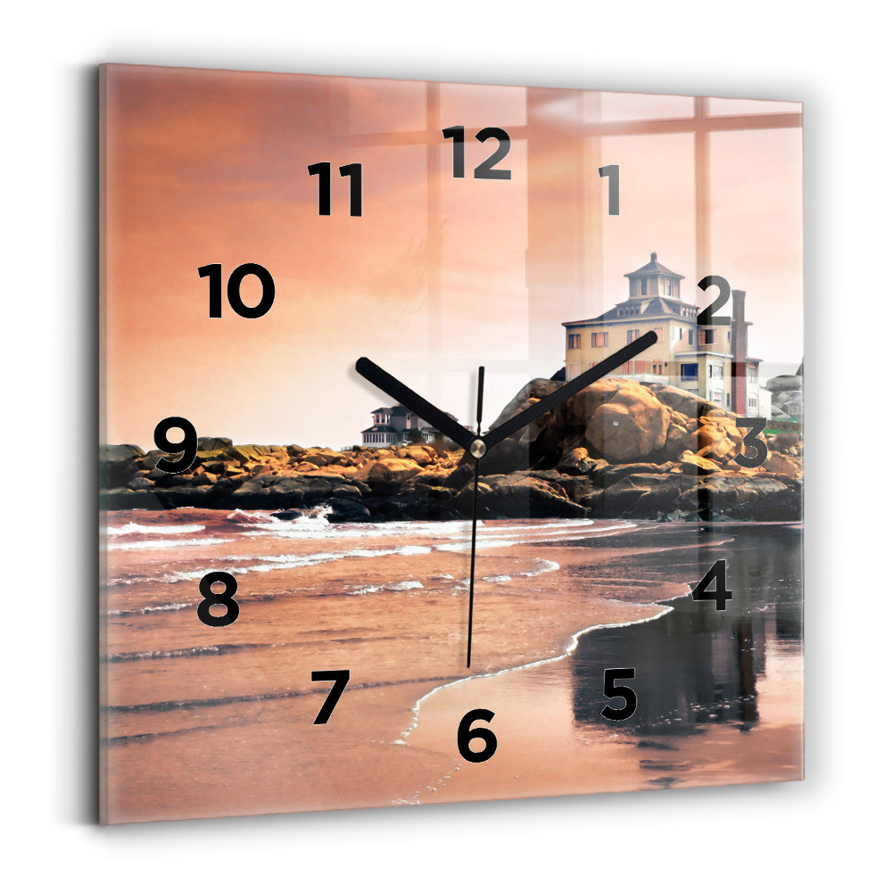 Pendule carrée en verre Côte de Sherman