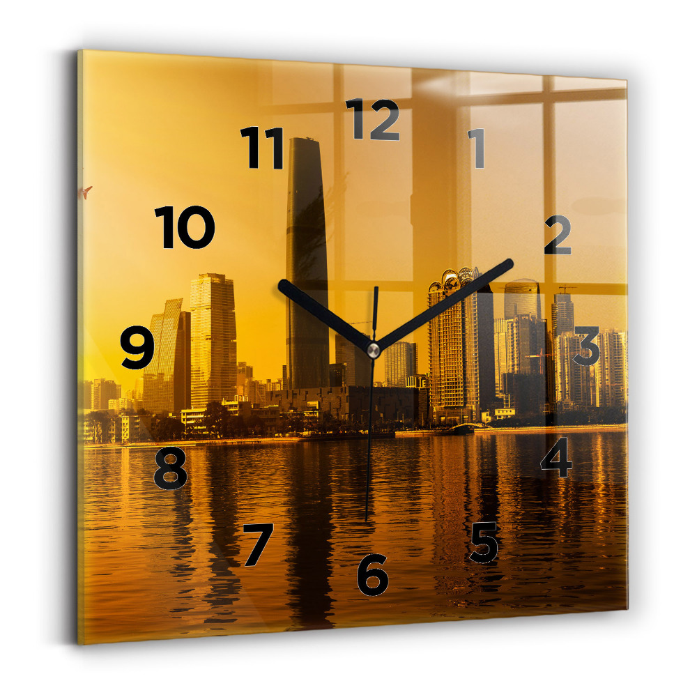 Pendule carrée en verre Rivière Zhujiang