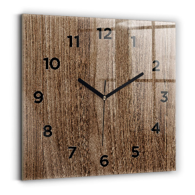 Horloge murale carrée Bois foncé