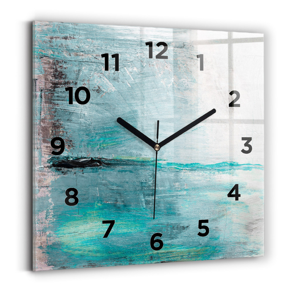 Pendule carrée en verre Texture à l'huile abstraite