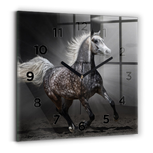 Horloge murale carrée Cheval au galop