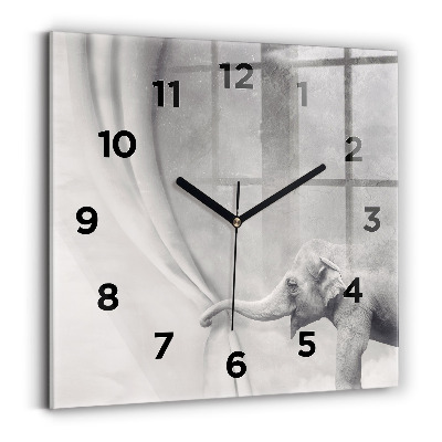 Horloge murale carrée Éléphant