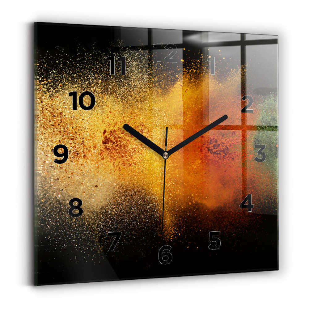 Horloge murale carrée Épices éparpillées