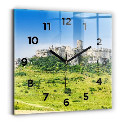 Pendule carrée en verre Château de Spiš en Slovaquie