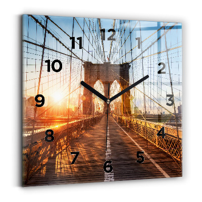 Horloge murale carrée Pont de Brooklyn NYC