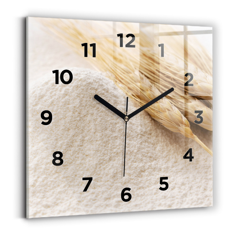 Horloge carrée en verre Farine et épis