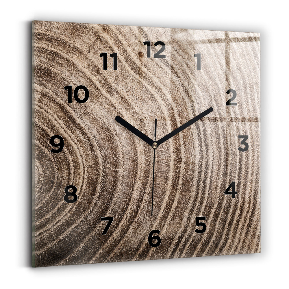 Horloge murale carrée Tronc d'arbre