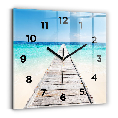 Horloge murale carrée Île tropicale