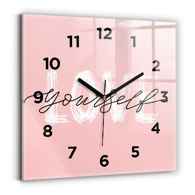 Pendule carrée en verre Inscription 