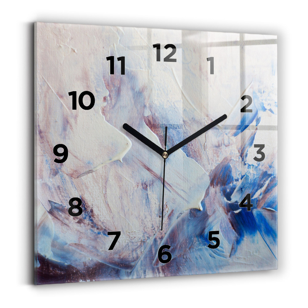 Horloge carrée en verre Texture de peinture abstraite
