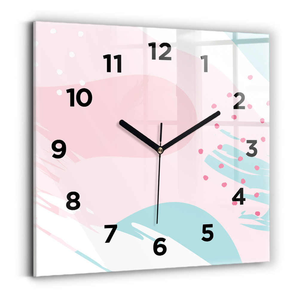 Horloge murale carrée Abstraction pastel