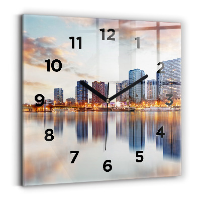 Horloge carrée en verre Panorama avec la Tour Eiffel