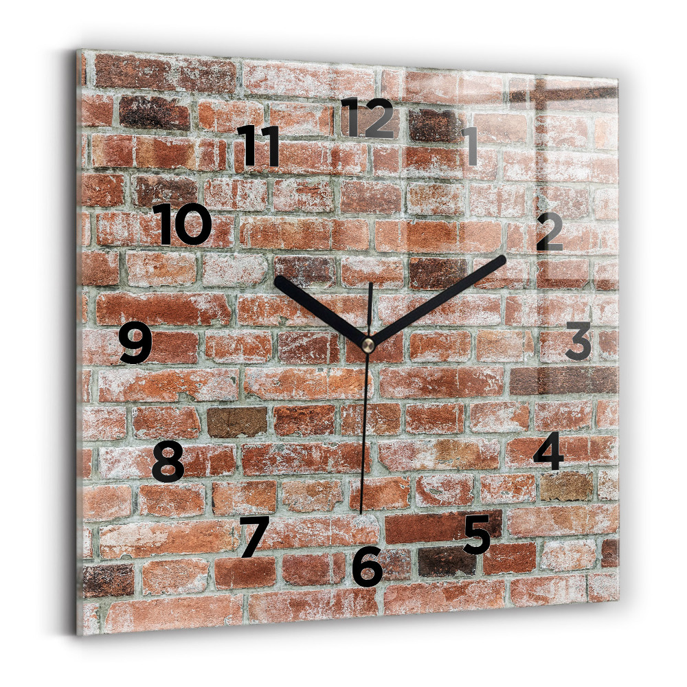 Pendule carrée en verre Mur de briques