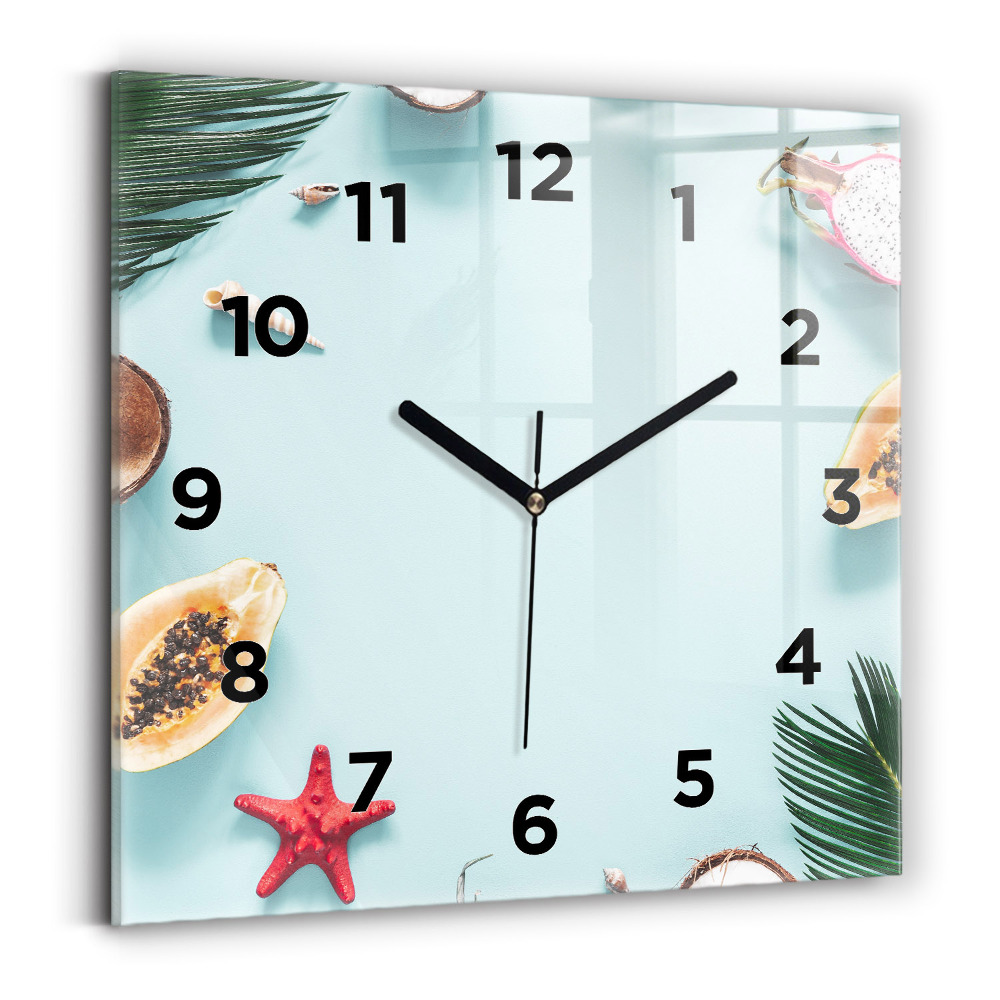 Horloge murale carrée Composition d'été