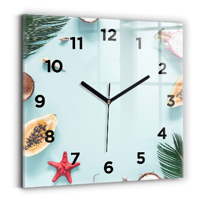 Horloge murale carrée Composition d'été