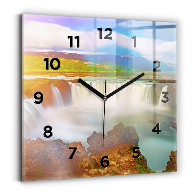 Horloge murale carrée Godafoss en Islande