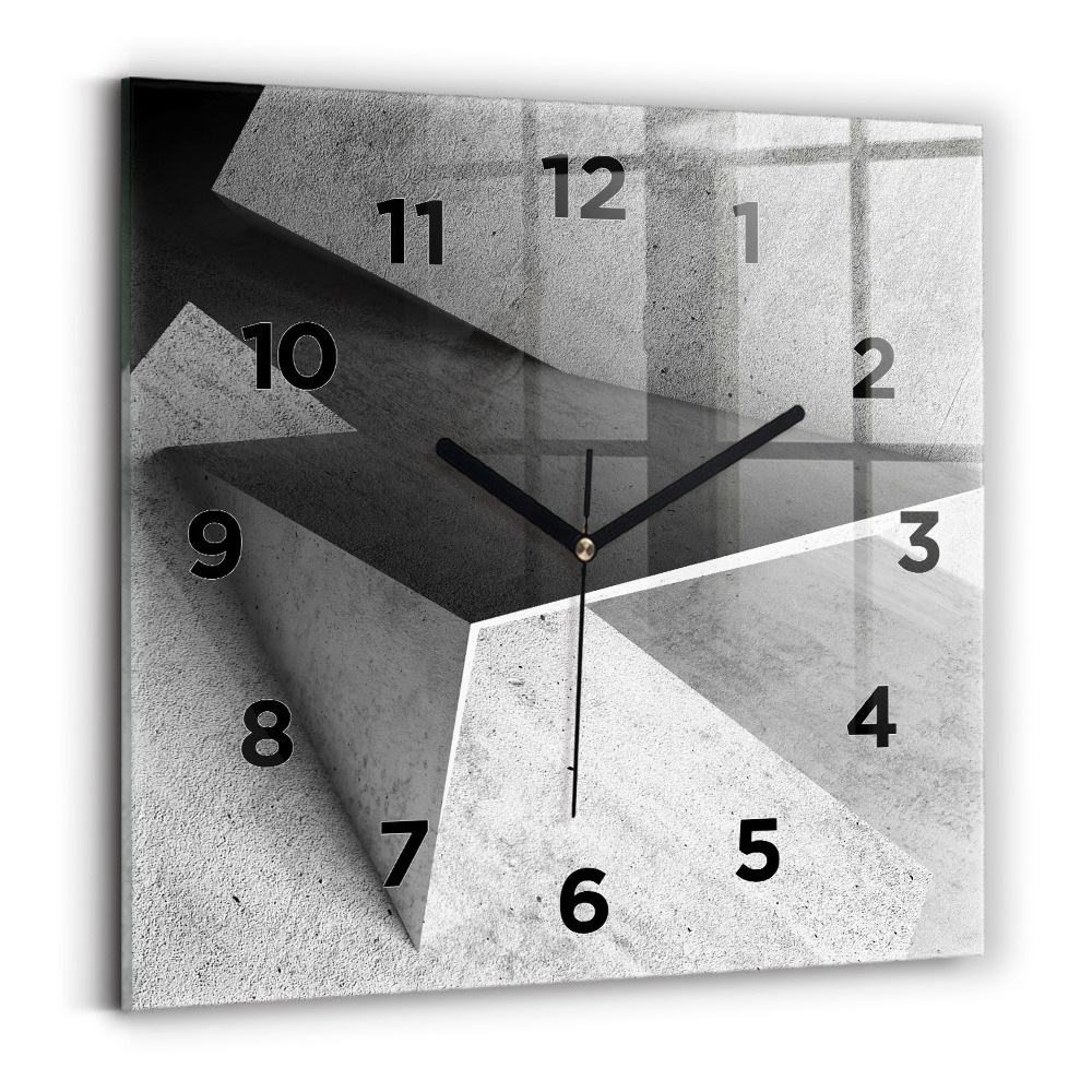 Pendule carrée en verre Triangles abstraits