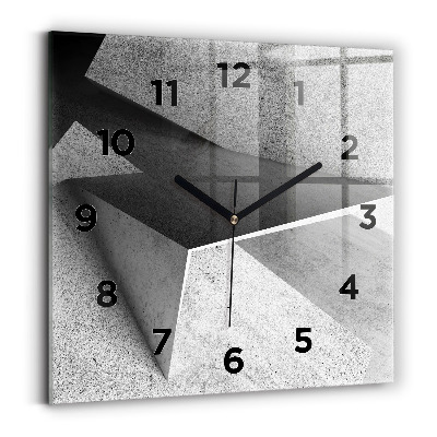 Pendule carrée en verre Triangles abstraits