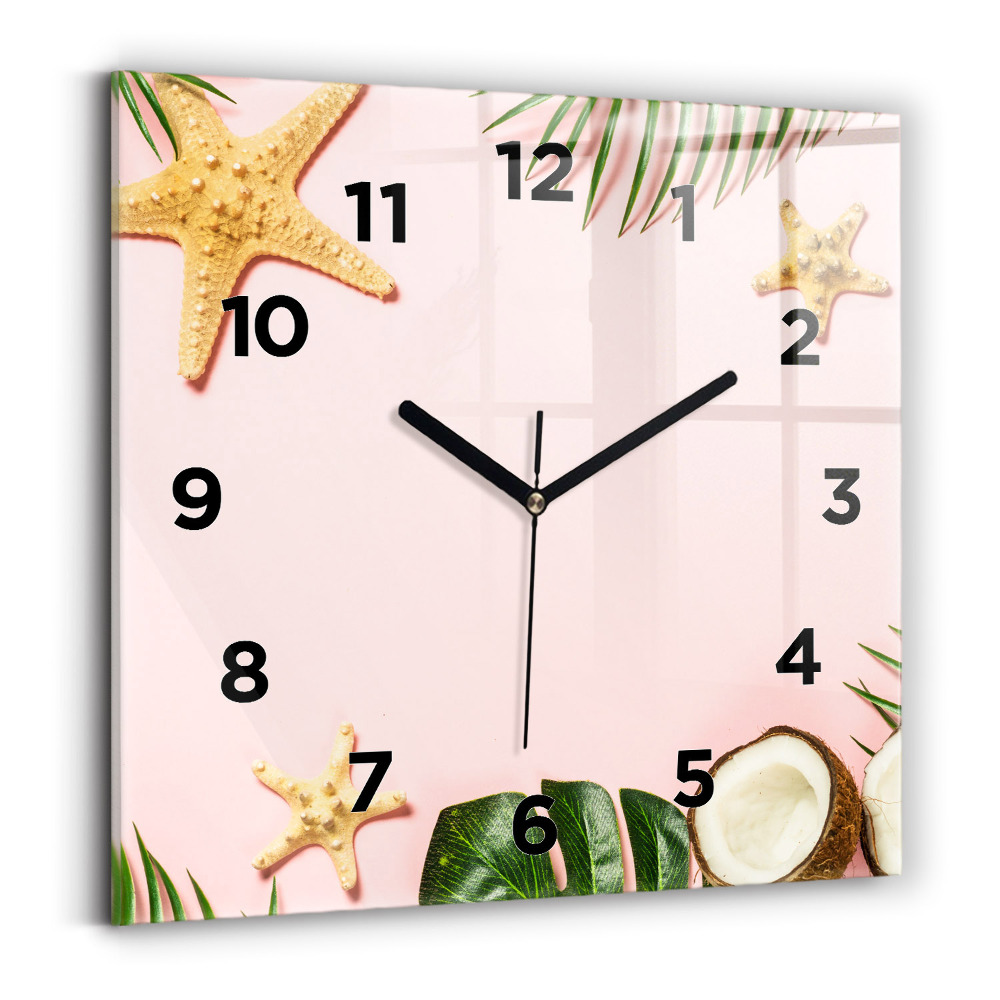Horloge carrée en verre Ambiance estivale