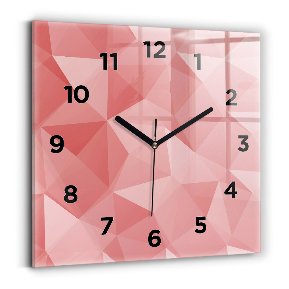 Horloge carrée en verre Triangles abstrait