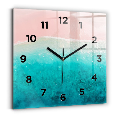 Horloge carrée en verre Plage de sable marin