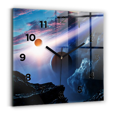 Horloge carrée en verre Grande galaxie