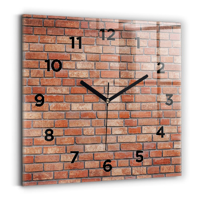 Horloge carrée en verre Mur de briques