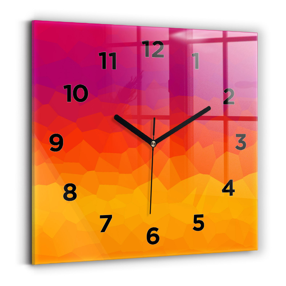 Pendule carrée en verre Abstraction colorée