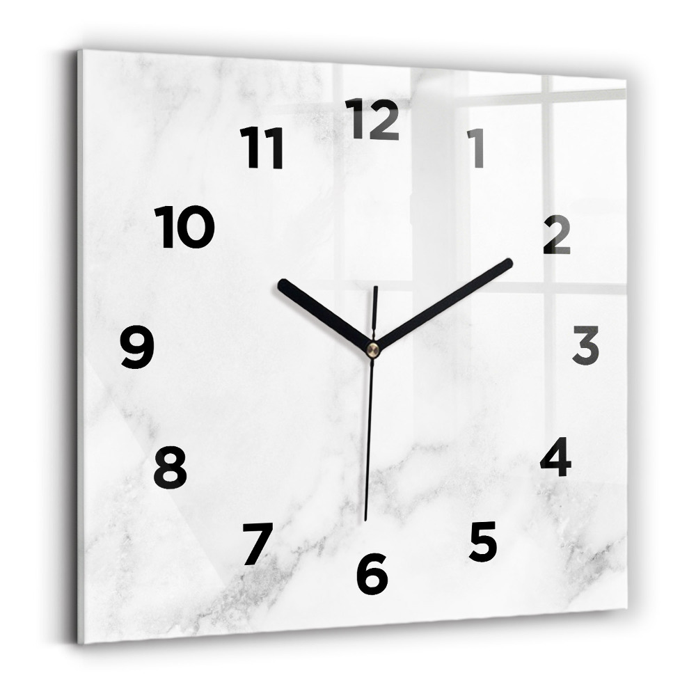 Horloge carrée en verre Marbre élégant