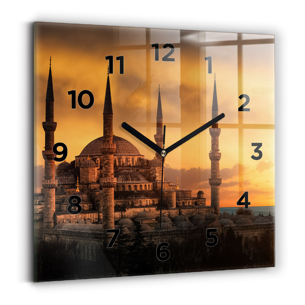 Horloge carrée en verre Mosquée d'Istanbul