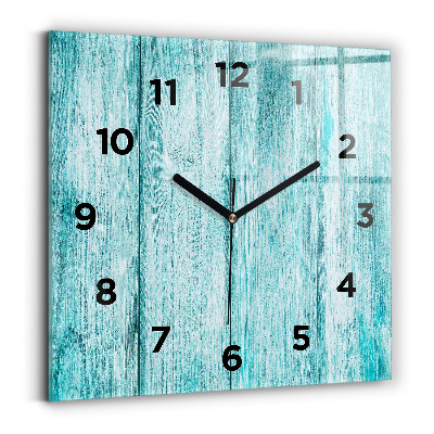Horloge murale carrée Vieux bois bleu
