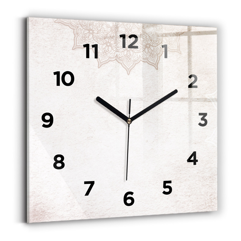 Horloge carrée en verre Motif décoratif