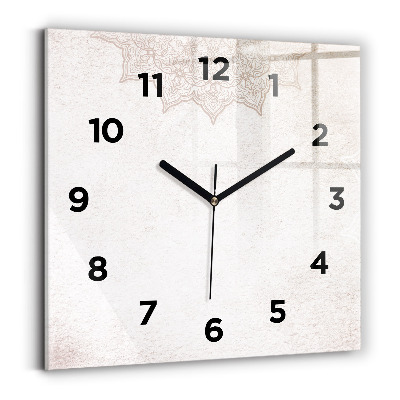 Horloge carrée en verre Motif décoratif