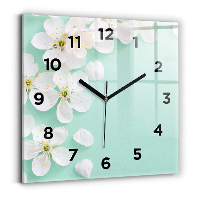 Horloge murale carrée Fleurs de pommier
