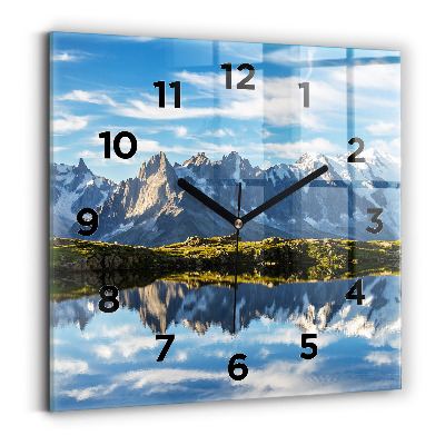 Horloge murale carrée Vallée de Chamonix, Alpes françaises