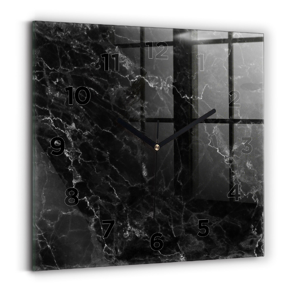 Horloge murale carrée Marbre foncé