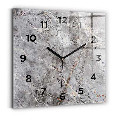 Horloge murale carrée Marbre de granit gris