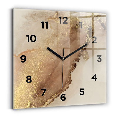 Horloge carrée en verre Art moderne beige
