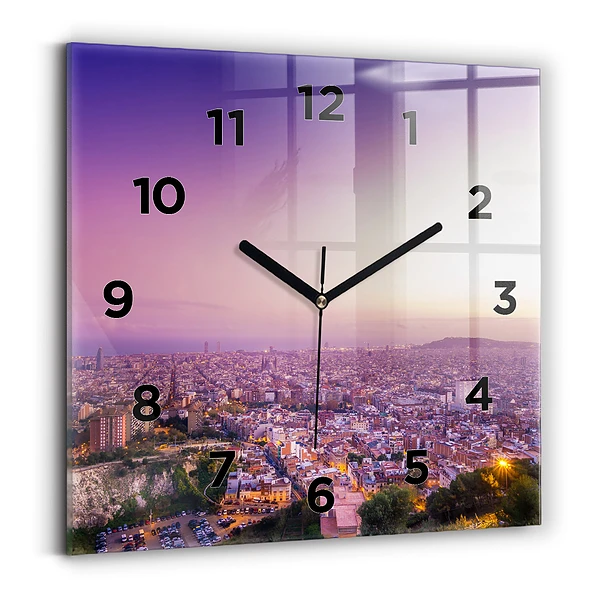 Horloge murale carrée Barcelone Bunkers El Carmel