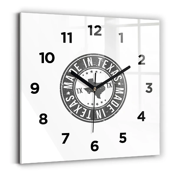 Horloge murale carrée Timbre du Texas