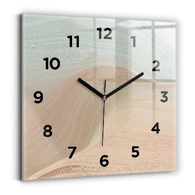 Horloge carrée en verre Vague abstraite