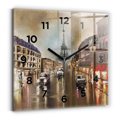 Horloge carrée en verre Architecture de la ville de Paris