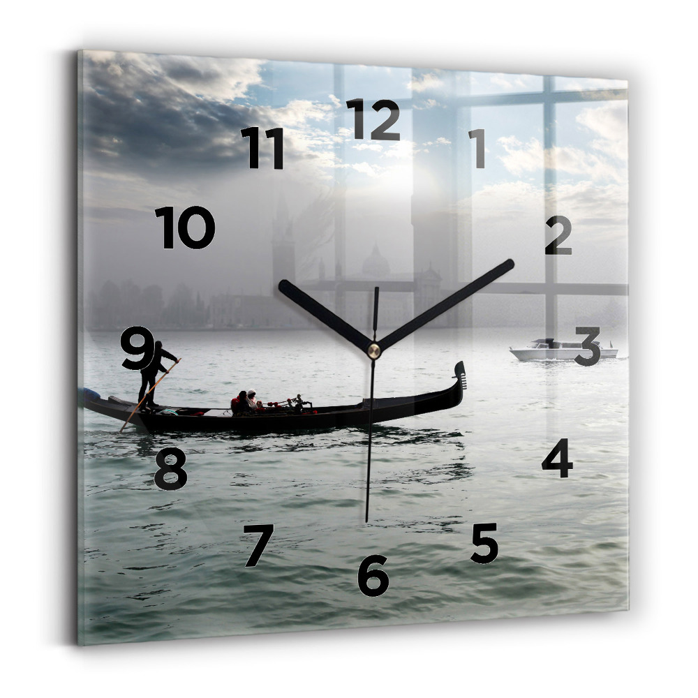 Horloge murale carrée Gondole à Venise