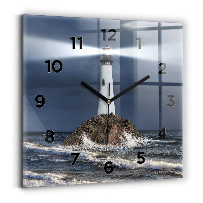 Horloge carrée en verre Phare
